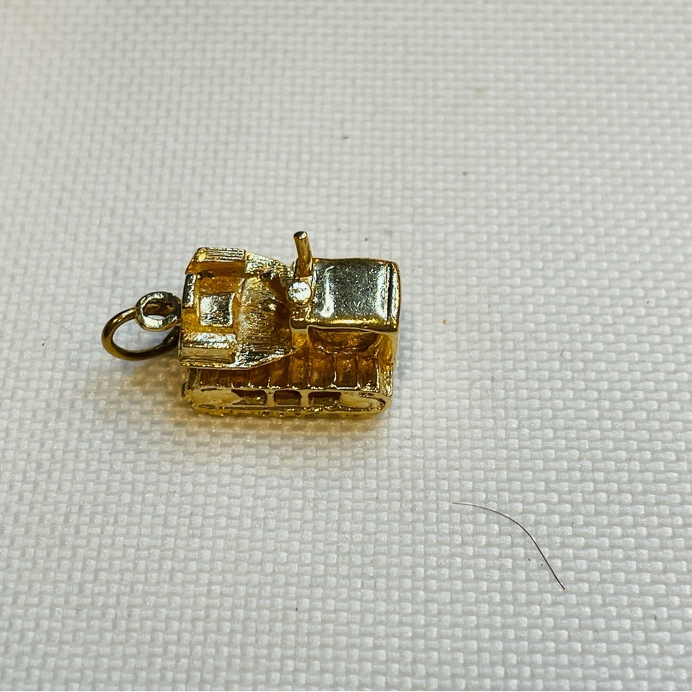14k Yellow Gold Caterpillar Construction Equipment  Charm Pendant